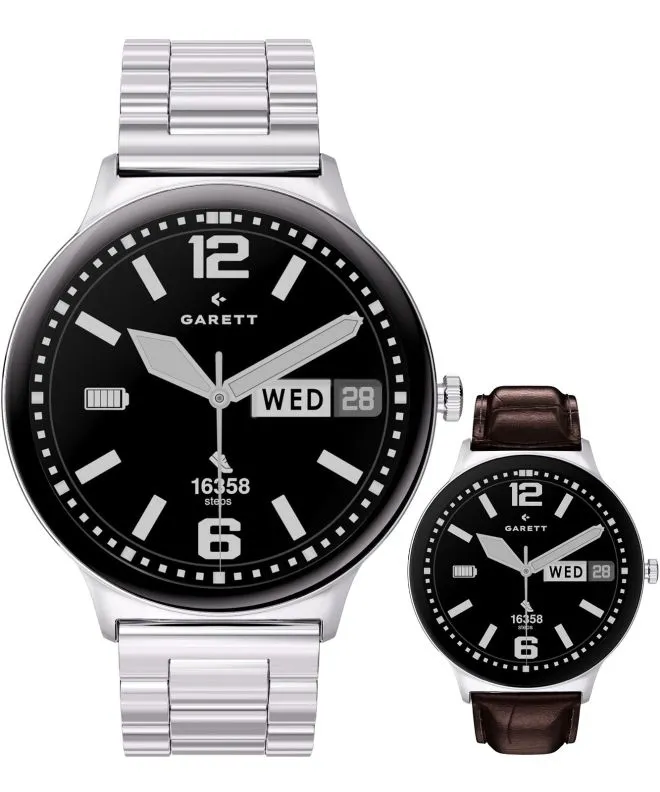 Garett Quantum Glow Silver SET gents smartwatch 5904238487563