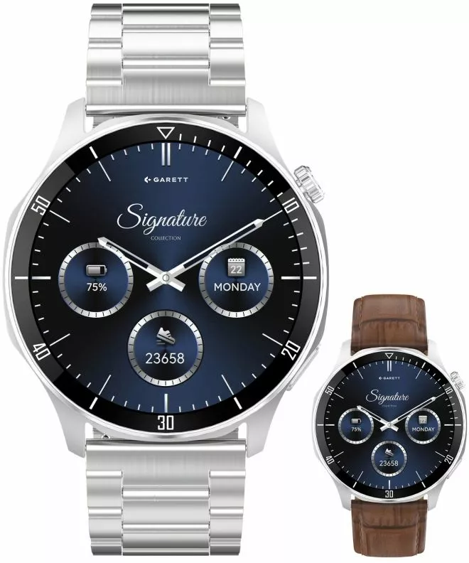 Garett Signature Prime Silver Solid SET gents smartwatch 5904238485132