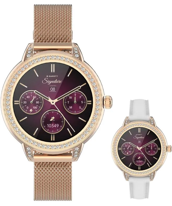 Garett Signature Stella Rose Gold Mesh SET ladies smartwatch 5904238485118