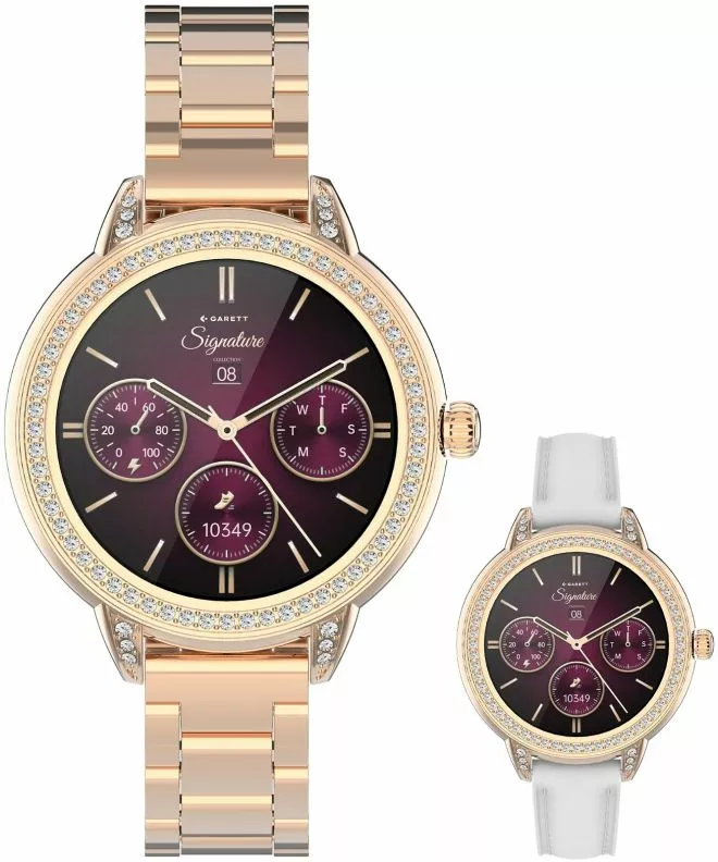 Garett Signature Stella Rose Gold Solid SET ladies smartwatch 5904238485101