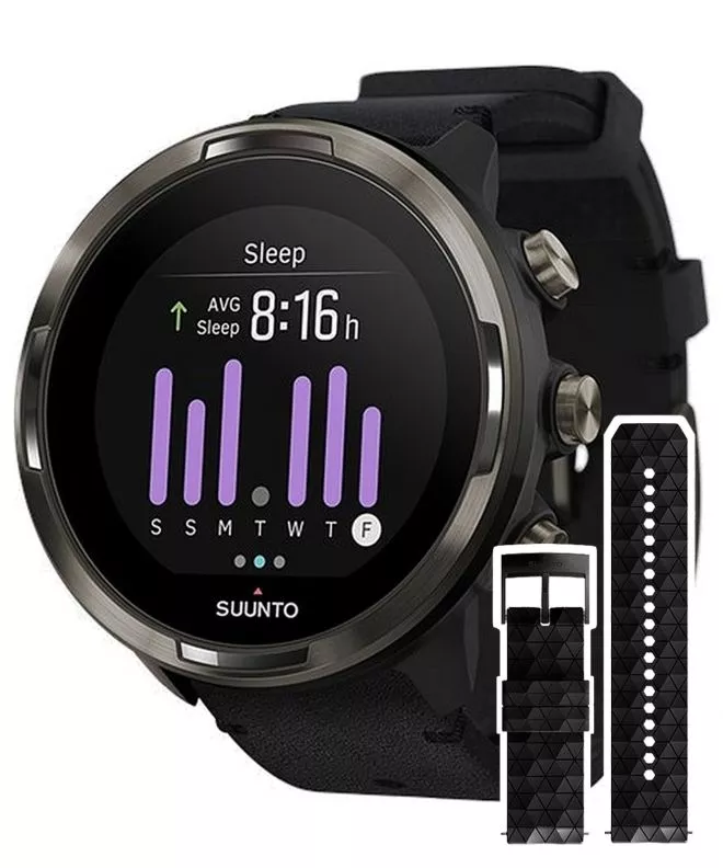 Suunto 9 Baro Titanium Leather Wrist HR Smartwatch (2 straps) SS050463000