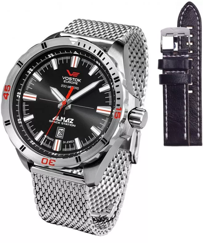 Vostok Europe Almaz Space Station Automatic Limited Edition + Vostok strap gents watch NH35A-320A258-4432