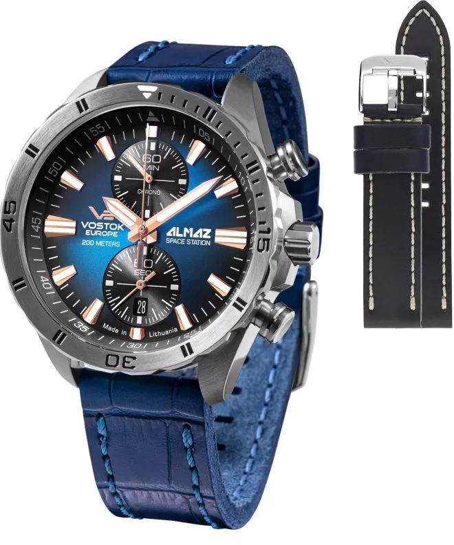 Vostok Europe Almaz Chrono Limited Edition + strap Vostok gents watch 6S11-320A675-45954