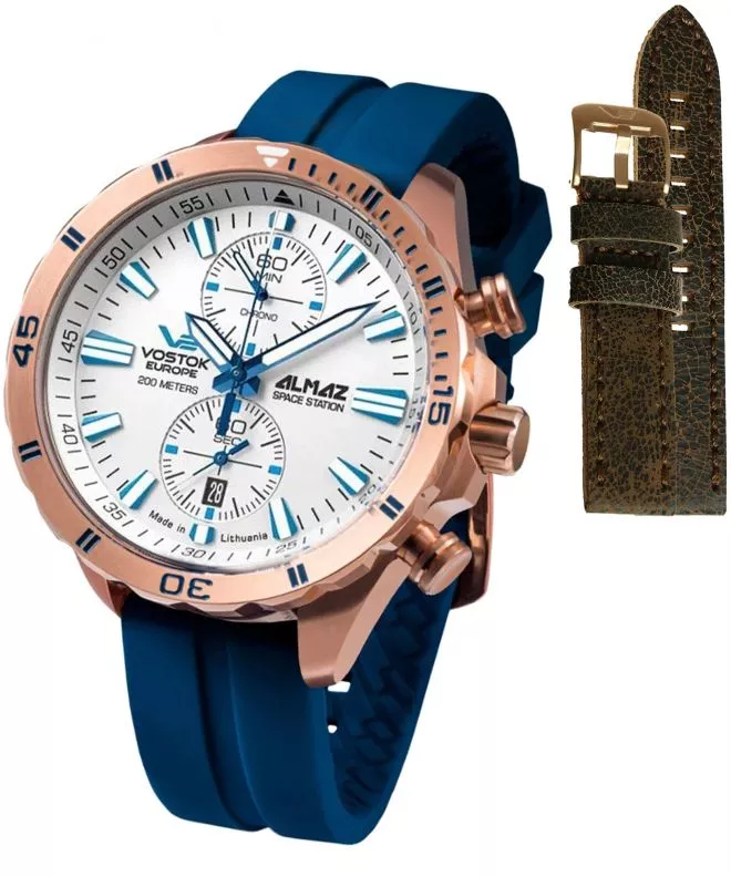 Vostok Europe Almaz Chrono Limited Edition + straps Vostok gents watch 6S11-320B676-7389