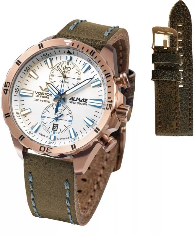Vostok Europe Almaz Chrono Limited Edition + straps Vostok gents watch 6S11-320B676-8676