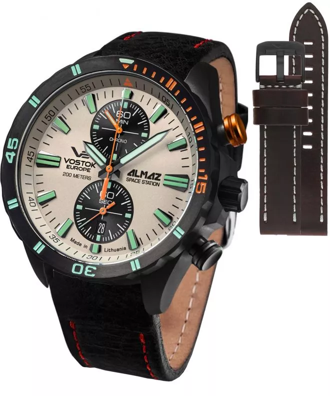 Vostok Europe Almaz Chrono Limited Edition + straps Vostok gents watch 6S11-320C677-2971