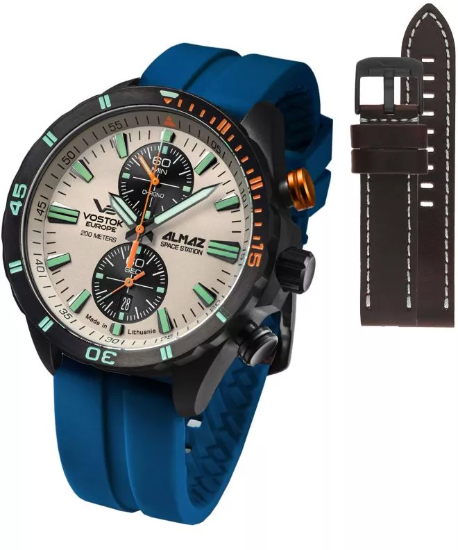 Vostok Europe Almaz Chrono Limited Edition + straps Vostok gents watch 6S11-320C677-7396