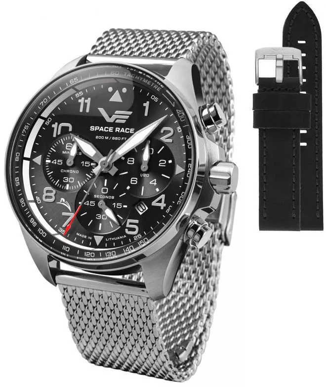 Vostok Europe Space Race Chrono Limited Edition + Vostok strap gents watch 6S20-325A741-04432