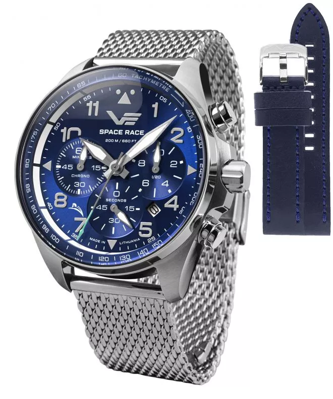Vostok Europe Space Race Chrono Limited Edition + Vostok strap gents watch 6S20-325A742-04432