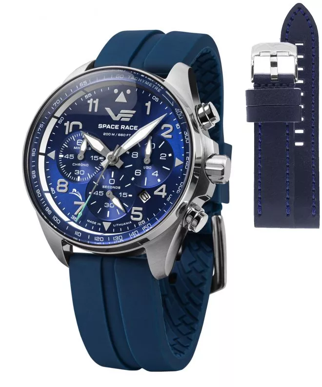 Vostok Europe Space Race Chrono Limited Edition + Vostok strap gents watch 6S20-325A742-47132