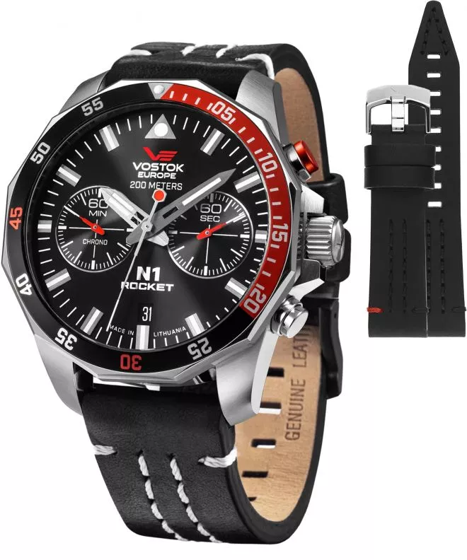 Vostok Europe Rocket N-1 Chrono Limited Edition + strap Vostok gents watch 6S21-225A707-39434