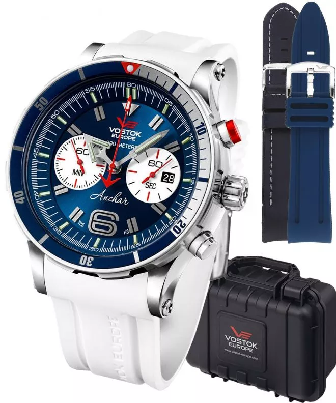Vostok Europe Anchar Chronograph Limited Edition + 2 straps Vostok gents watch 6S21-510A583-36297