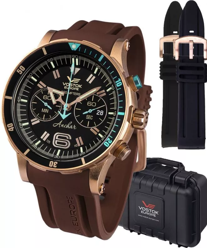 Vostok Europe Anchar Chronograph Limited Edition + 2 straps Vostok gents watch 6S21-510O585-46722
