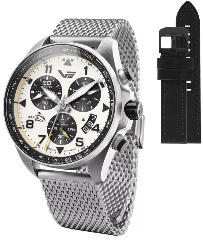 Vostok Europe Space Race Chrono Limited Edition + Vostok strap gents watch 6S30-325A743-03701