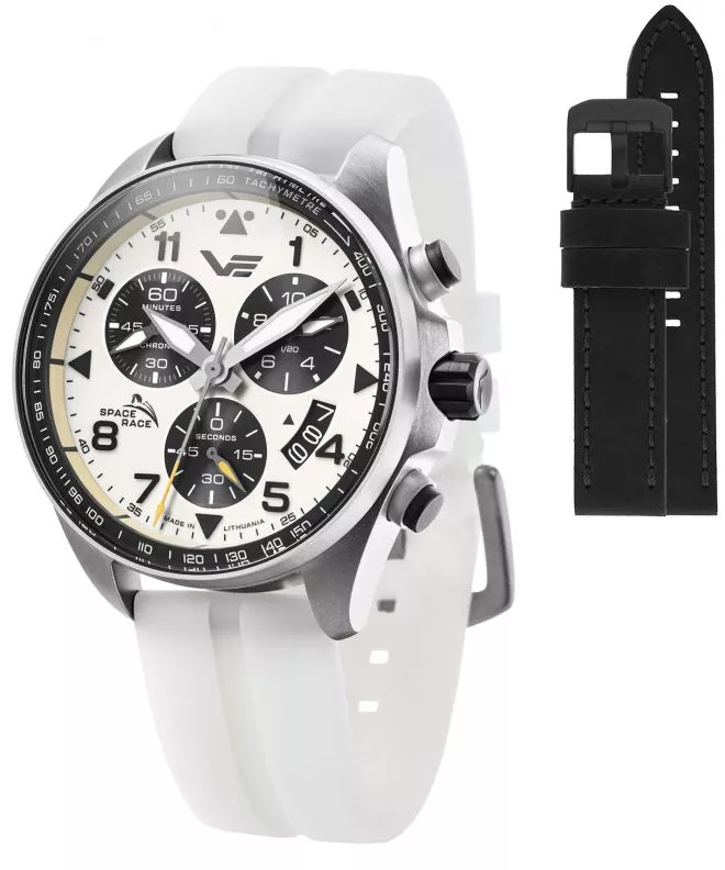 Vostok Europe Space Race Chrono Limited Edition + Vostok strap gents watch 6S30-325A743-47118