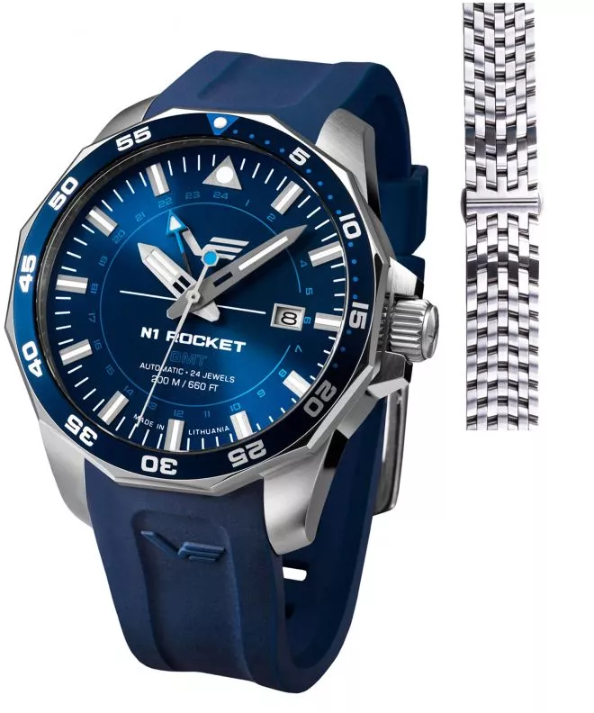 Vostok Europe Rocket N-1 Automatic GMT Limited Edition + strap Vostok gents watch NH34-225A712B-39380