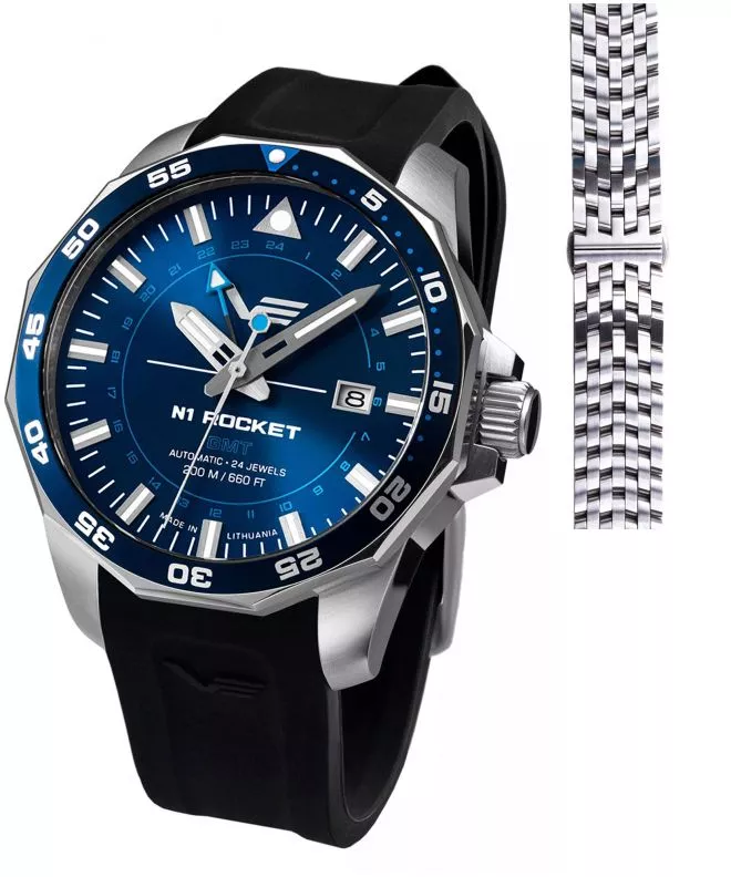 Vostok Europe Rocket N-1 Automatic GMT Limited Edition + strap Vostok gents watch NH34-225A712B-4081