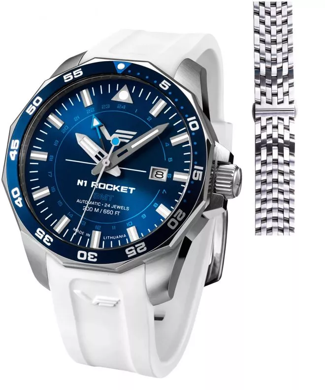 Vostok Europe Rocket N-1 Automatic GMT Limited Edition + strap Vostok gents watch NH34-225A712B-53874