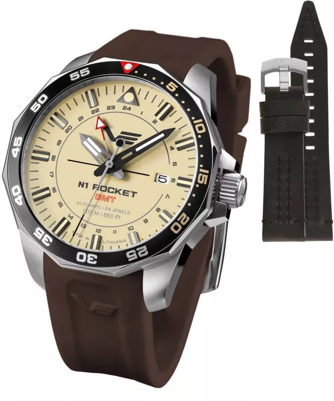 Vostok Europe Rocket N-1 Automatic GMT Limited Edition + strap Vostok gents watch NH34-225A713-39946