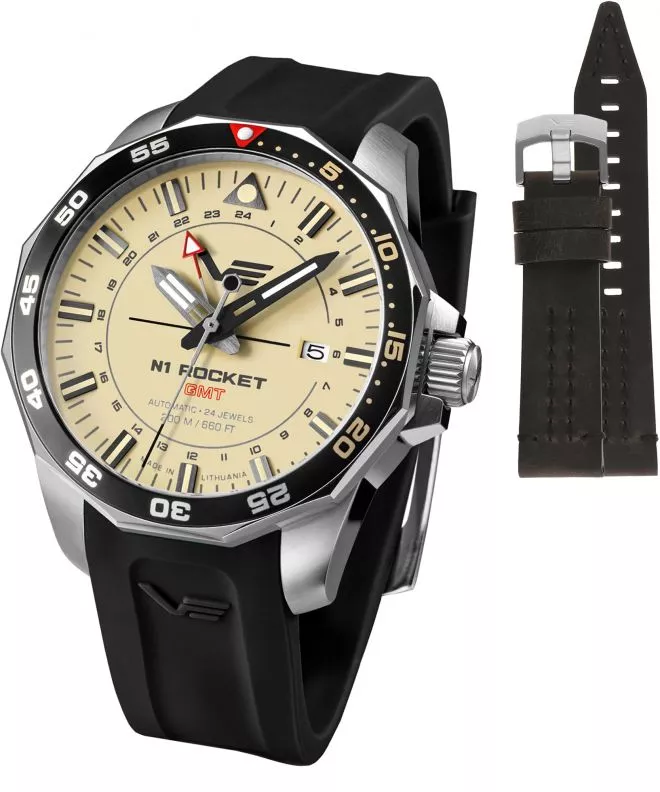Vostok Europe Rocket N-1 Automatic GMT Limited Edition + strap Vostok gents watch NH34-225A713-4081