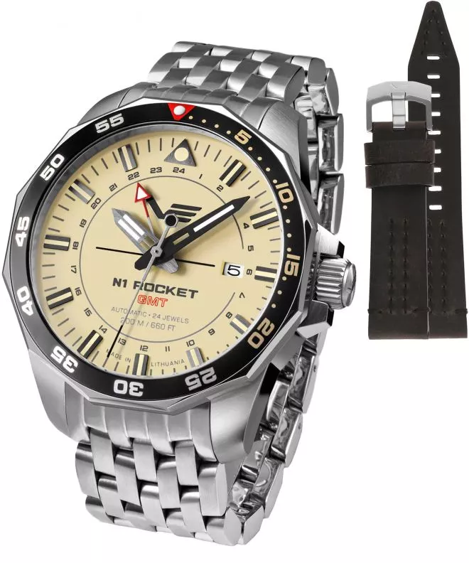 Vostok Europe Rocket N-1 Automatic GMT Limited Edition + strap Vostok gents watch NH34-225A713-736426