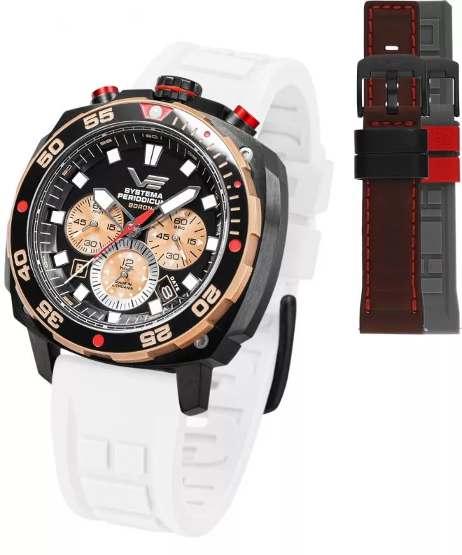 Vostok Europe Systema Periodicum Boron Chronograph SET Limited Edition + 2 straps Vostok gents watch VK67-650E721-56721