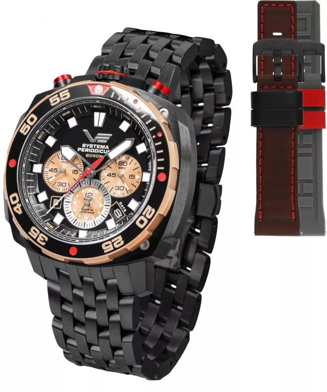 Vostok Europe Systema Periodicum Boron Chronograph SET Limited Edition + 2 straps Vostok gents watch VK67-650E721-57599