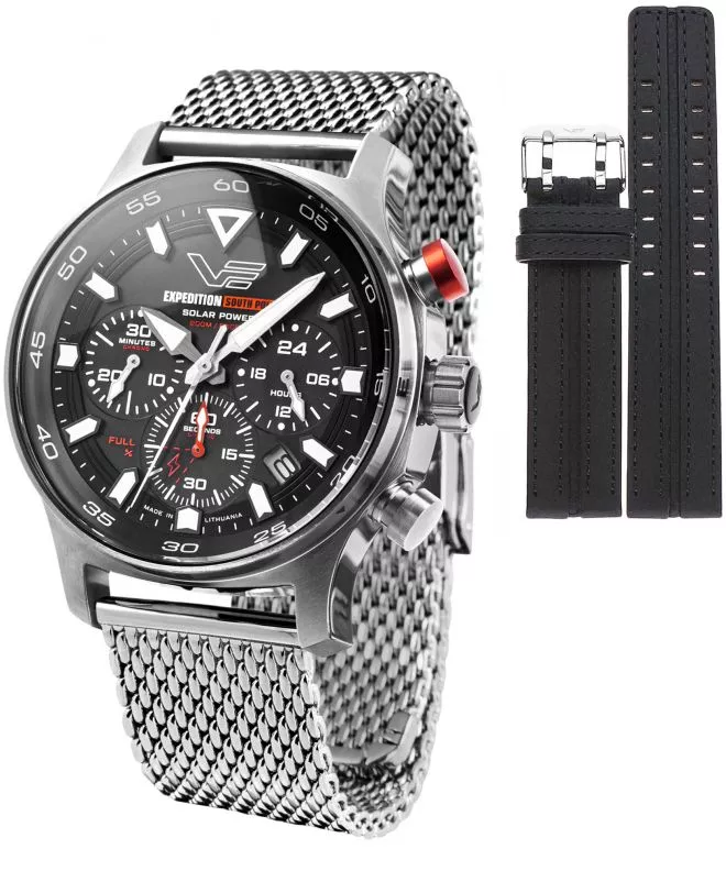 Vostok Europe Expedition South Pole Solar Power Chronograph Limited Edition SET + Vostok strap gents watch VR42-592A761-04432