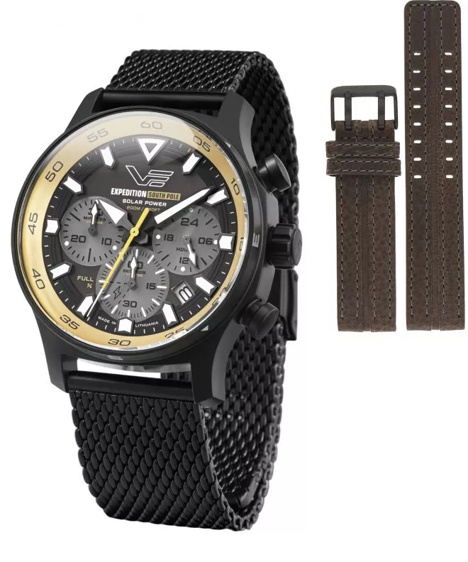 Vostok Europe Expedition South Pole Solar Power Chronograph Limited Edition SET + Vostok strap gents watch VR42-592C763-03695