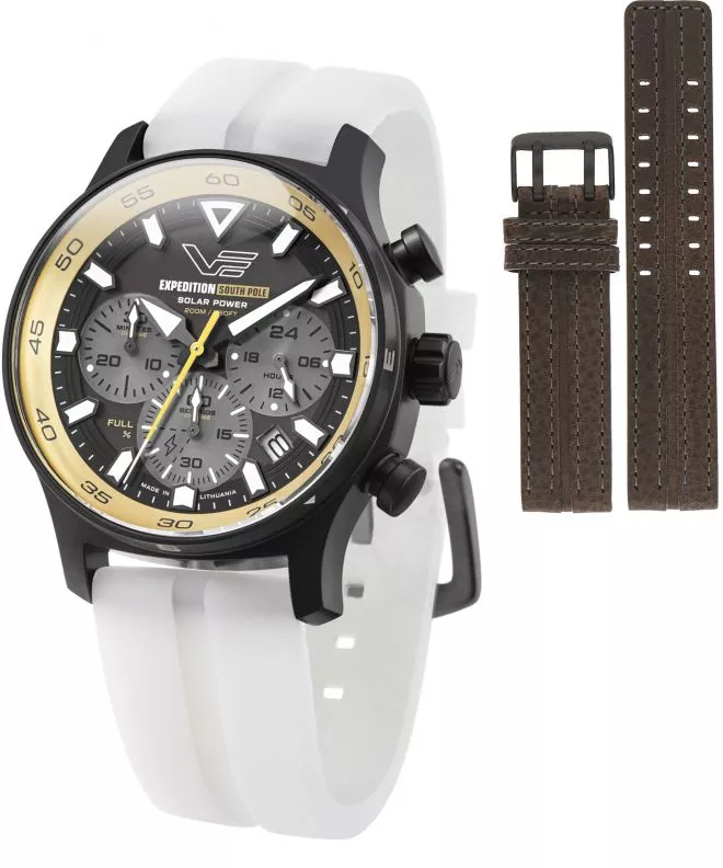 Vostok Europe Expedition South Pole Solar Power Chronograph Limited Edition SET + Vostok strap gents watch VR42-592C763-58695