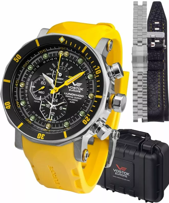 Vostok Europe Lunokhod-2 Chrono Limited Edition + 2 Vostok straps gents watch YM86-620A505-38376