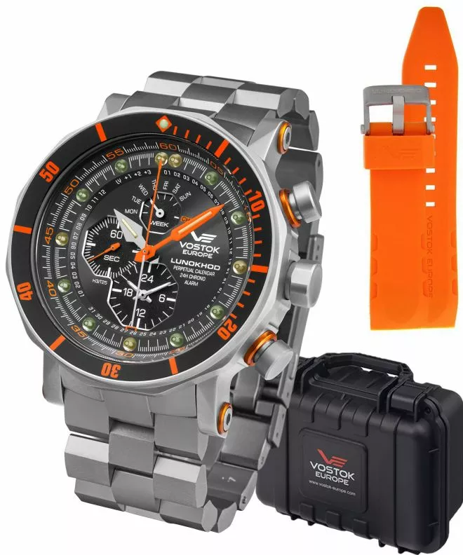 Vostok Europe Lunokhod-2 Chrono Limited Edition + Vostok strap gents watch YM86-620A506-38376