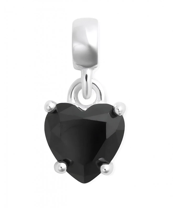Daniel Wellington Heart Black Crystal Charm Silver pendant DW00401052