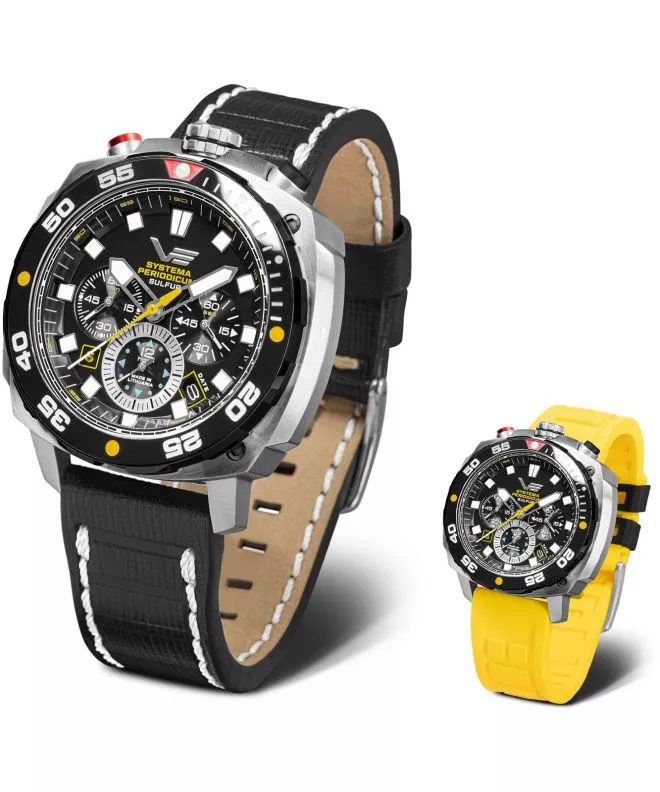 Vostok Europe System Periodicum Sulfur Chronograph SET Limited Edition gents watch VK67-650E725
