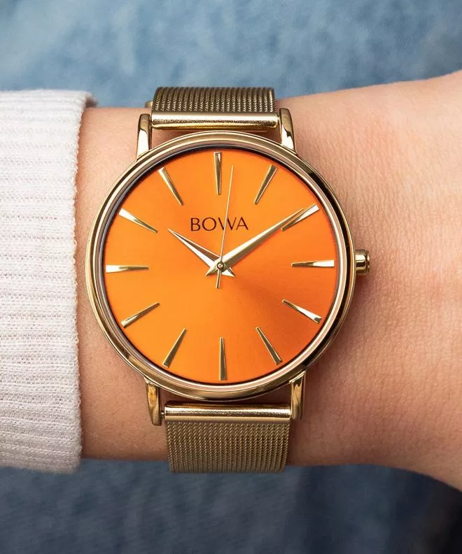 BOWA Praha Orange Spritz Gold Mesh 38 watch PH384-144-184M