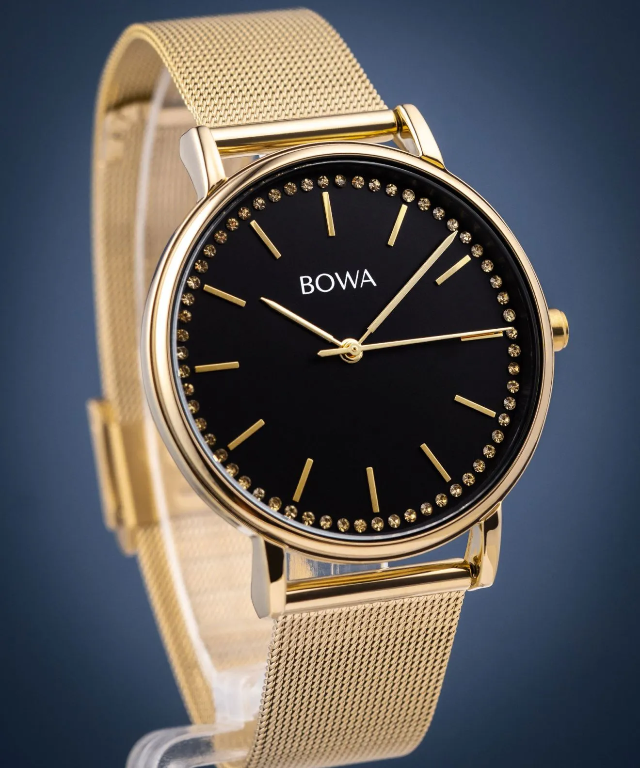 BOWA Rio Black-Gold Mesh 38 ladies watch RI384-14-184M