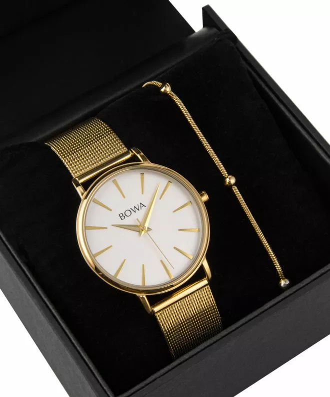 BOWA Praha Silver-Gold Mesh 38 Gift Set (watch + bracelet) PH384-54-184M-419-04