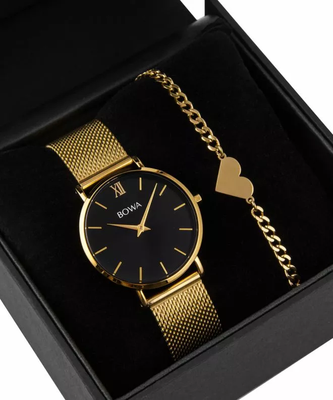 BOWA London Black-Gold 33 Gift Set (watch + bracelet) LO334-14-164M-419-02