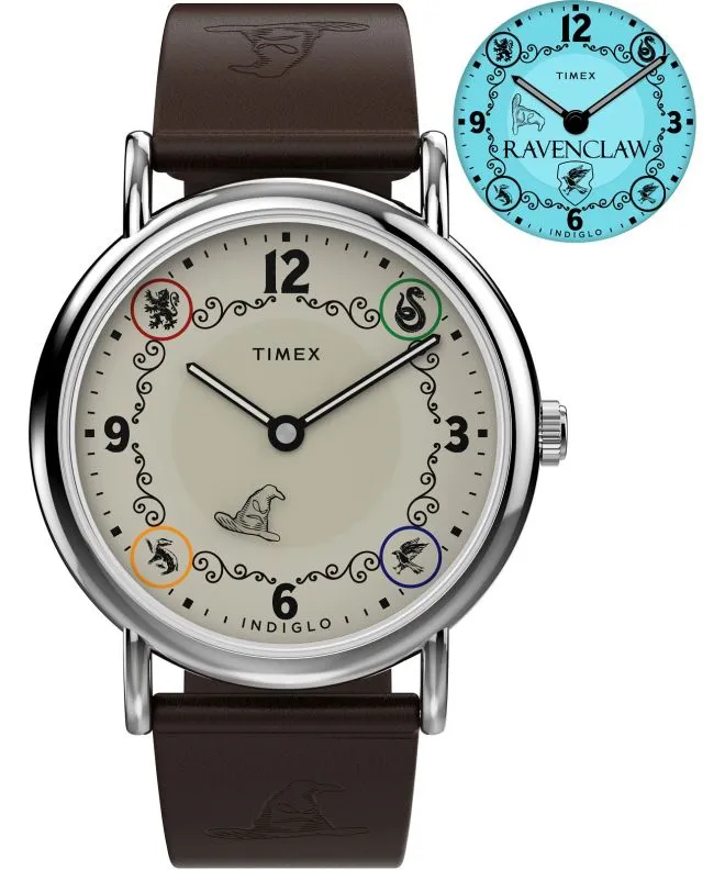 Timex Harry Potter X Weekender Ravenclaw House 38mm Leather Strap unisex watch TW2Y76500