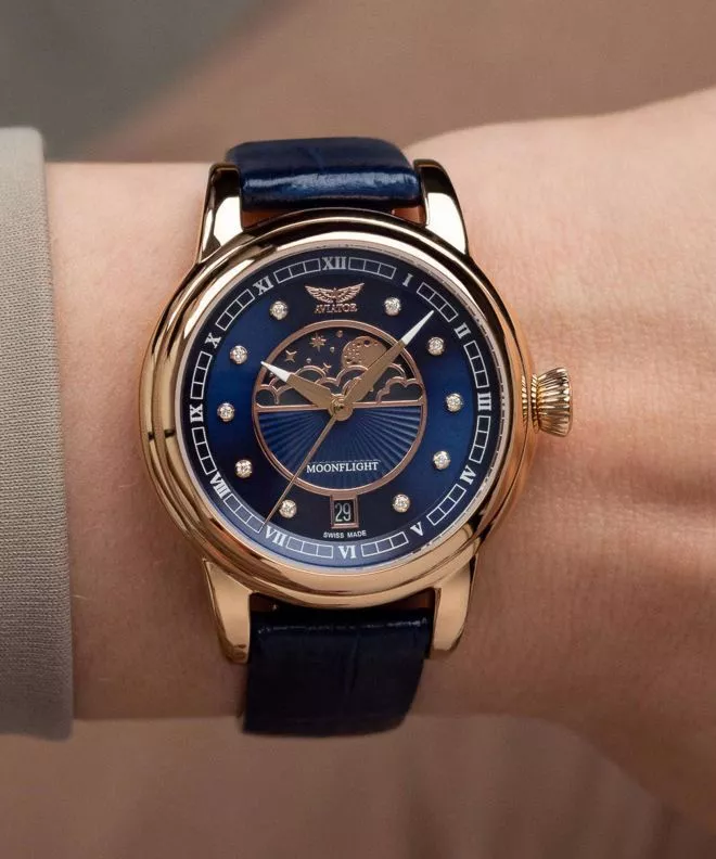Aviator Douglas Moonflight Blue Diamonds Limited Edition watch V.1.33.2.380.4