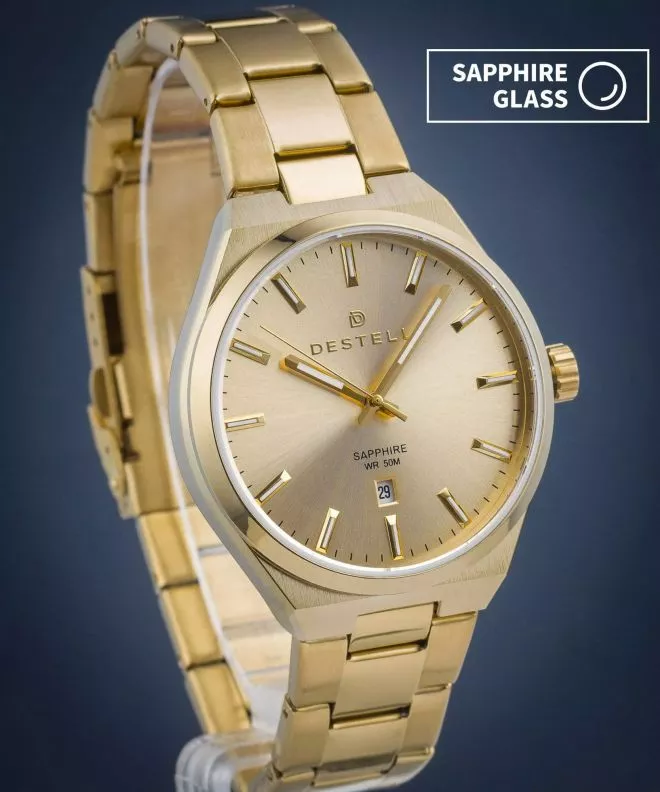 DESTELL Aries Full Gold Steel Sapphire watch AR404-44-204S