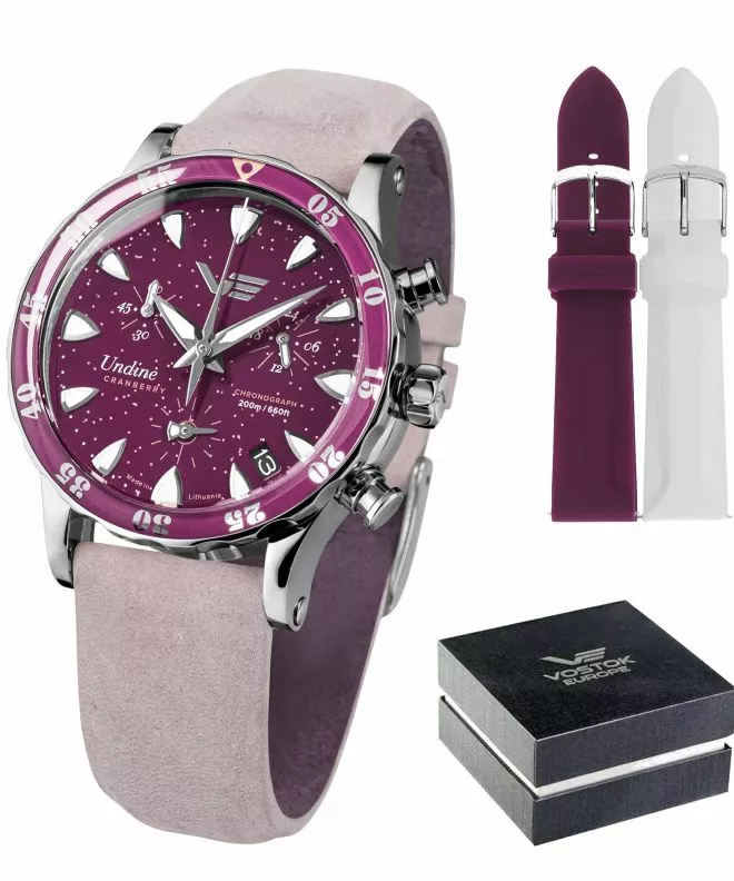 Vostok Europe Undine Cranberry Limited Edition watch VK68-515A774