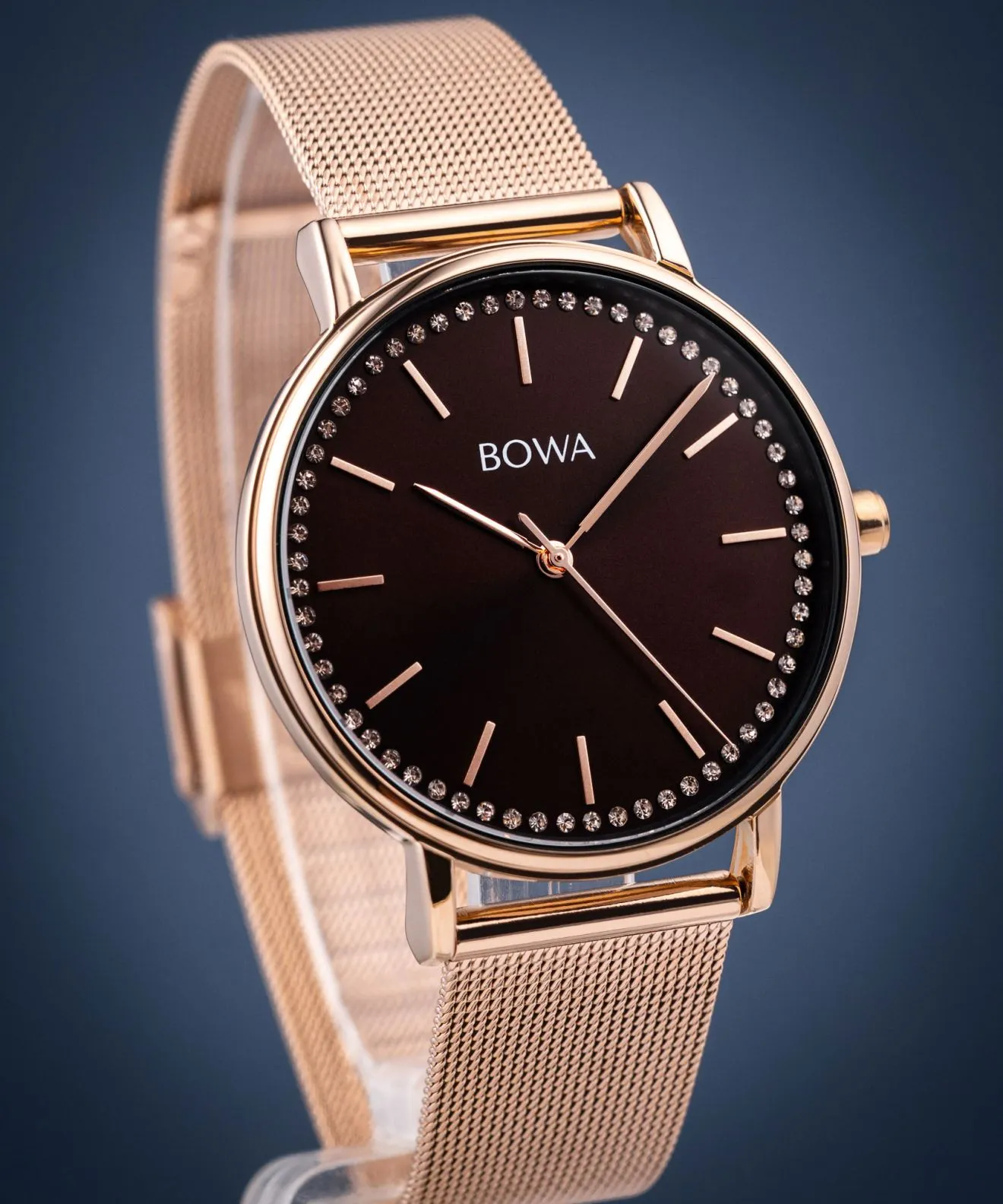 BOWA Rio Brown-Rose Gold Mesh 38 ladies watch RI387-167-187M