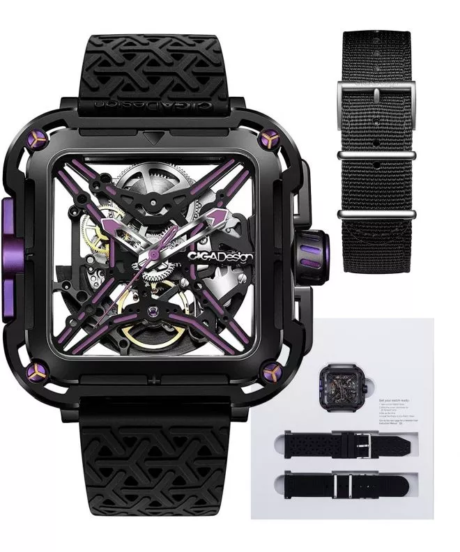 Ciga Design X Series Black & Purple Skeleton Automatic watch X011-BLPL-W25BK