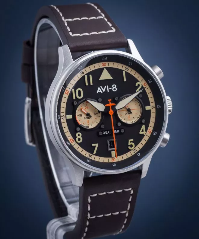 AVI-8 Hawker Hurricane Carey Dual Time Manston Men's Watch AV-4088-01