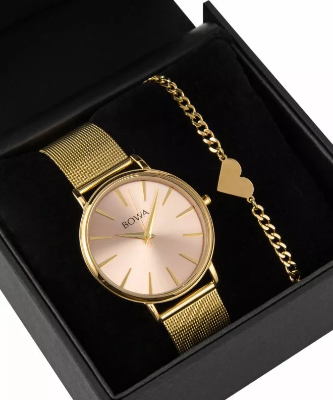 BOWA Praha Pink-Gold Mesh 38 Gift Set (watch + bracelet) PH384-124-184M-419-02