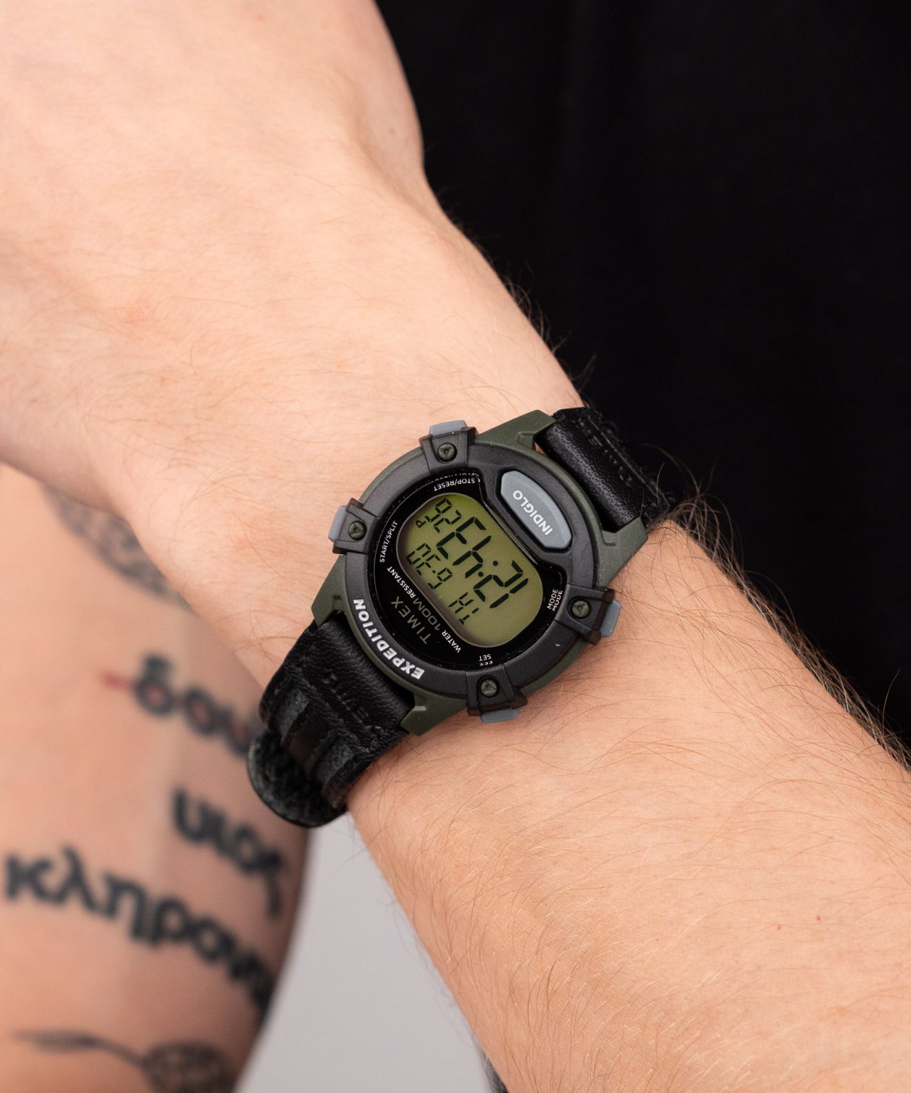 Timex Expedition CAT5 TW4B24500 - Orologio Uomo Digitale Con Cinturino In Pelle Marrone, Cassa 41mm, Impermeabile 100m