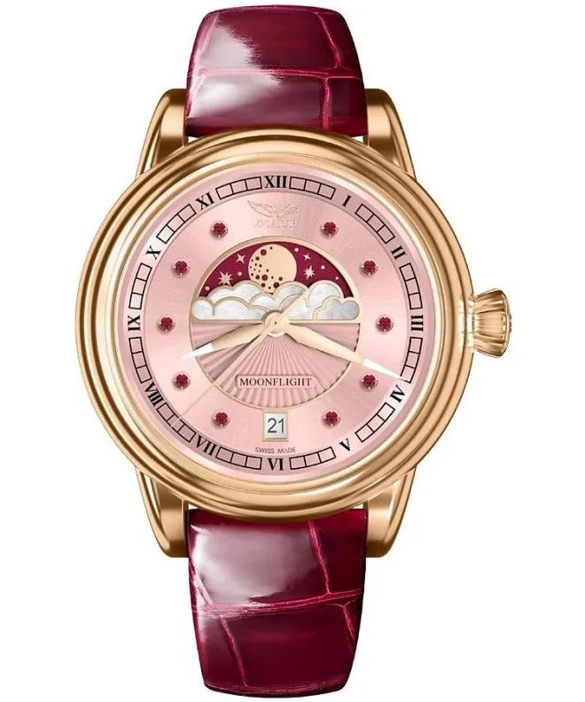 Aviator Moonflight Gemstone Edition Pink Red Ruby Limited Edition ladies watch V.1.33.2.418.4