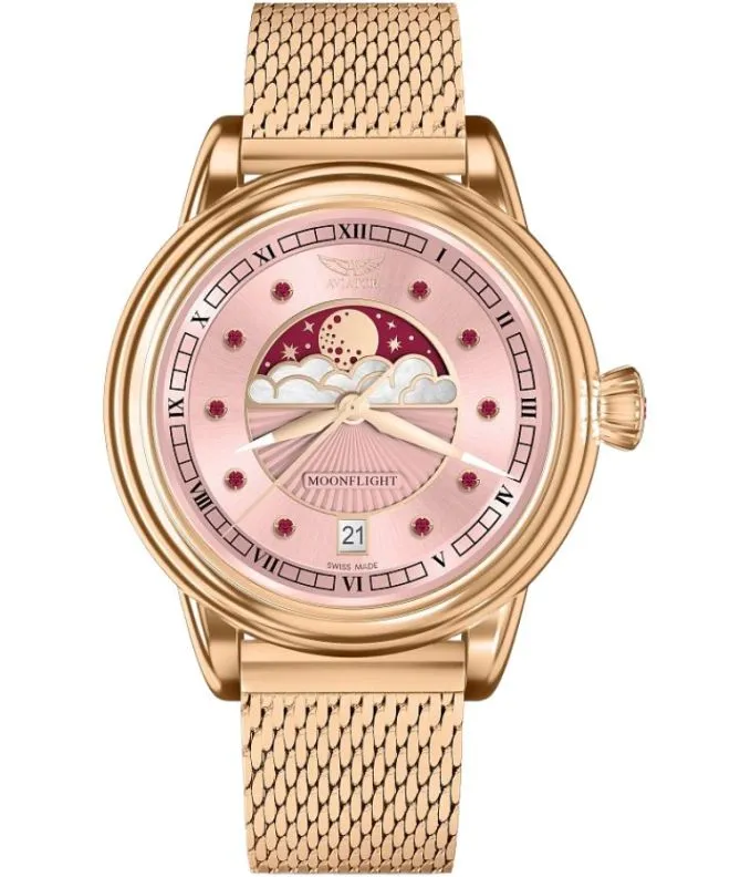 Aviator Moonflight Gemstone Edition Pink Red Ruby Limited Edition ladies watch V.1.33.2.418.5