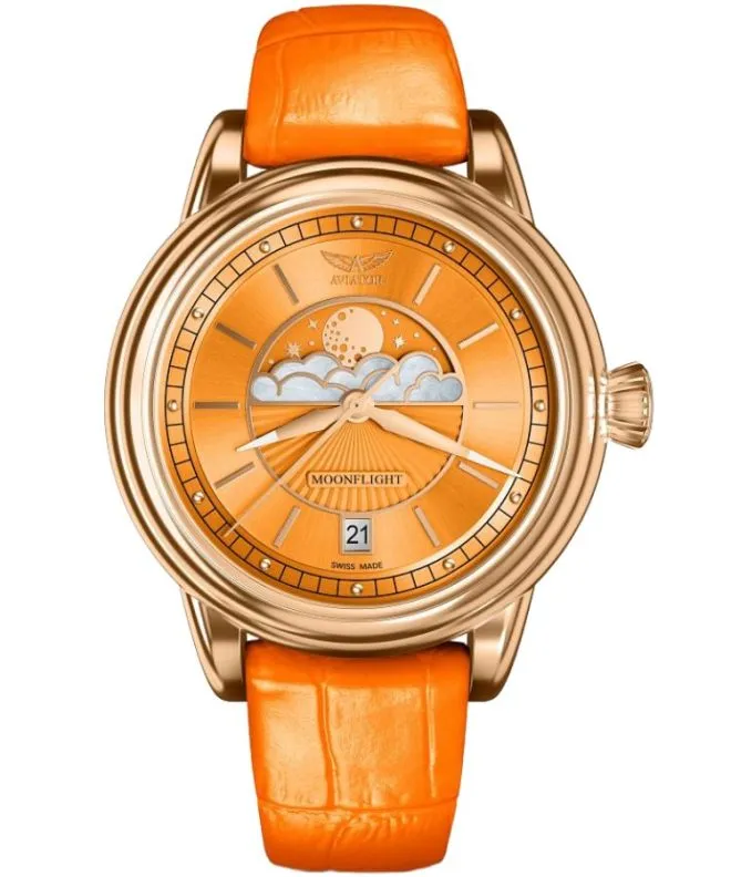 Aviator Moonflight Orange Limited Edition ladies watch V.1.33.2.422.4